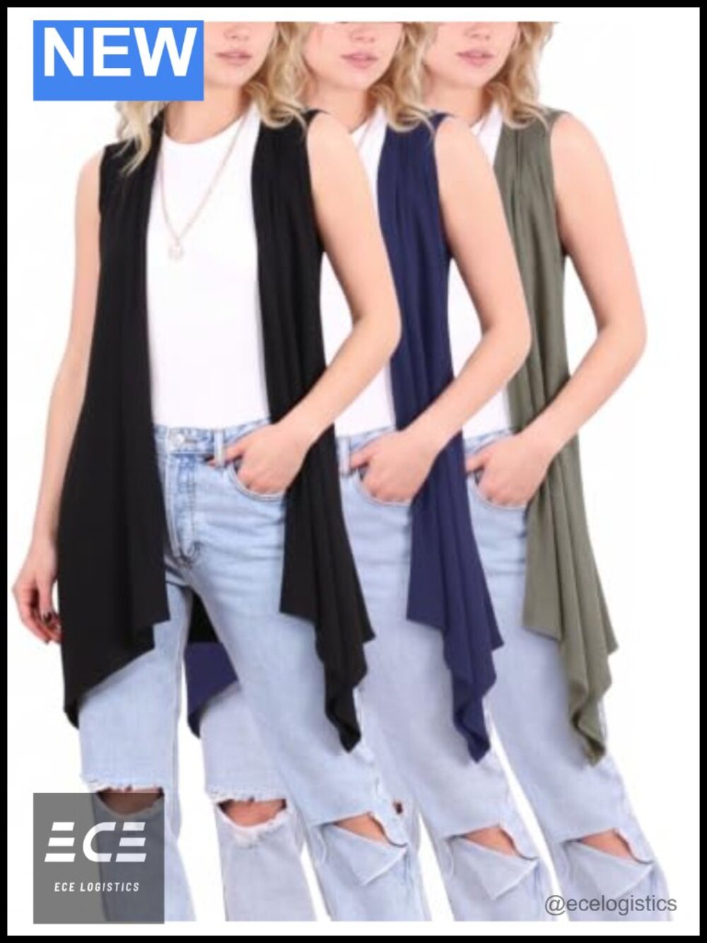 Sleeveless Open-Front Cardigan Vest for Women Lightweight Long Duster Layering